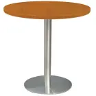 RC 500 - 3 stůl kulatý, deska pr.800 mm olše jantar (síla 25 mm), noha broušený nerez