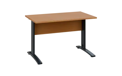 OPK 27 - 12 stůl kancelářský, kovová podnož černá, deska 25 mm, široký 1200 mm, buk royal