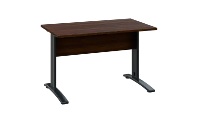 OPK 27 - 12 stůl kancelářský, kovová podnož černá, deska 25 mm, široký 1200 mm, ořech královský