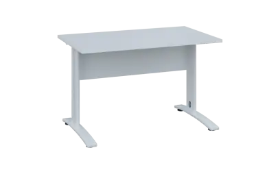 OPK 27 - 12 stůl kancelářský, kovová podnož bílá, deska 25 mm, široký 1200 mm, bílá