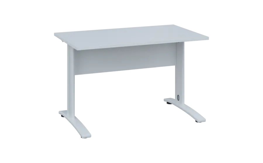 OPK 27 - 12 stůl kancelářský, kovová podnož bílá, deska 25 mm, široký 1200 mm, bílá