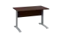 OPK 27 - 12 stůl kancelářský, kovová podnož stříbrná, deska 25 mm, široký 1200 mm, ořech královský