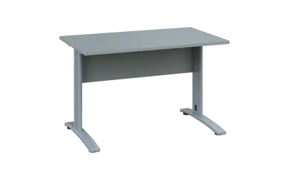 OPK 27 - 12 stůl kancelářský, kovová podnož stříbrná, deska 25 mm, široký 1200 mm, šedá