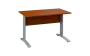 OPK 27 - 12 stůl kancelářský, kovová podnož stříbrná, deska 25 mm, široký 1200 mm, třešeň šumavská