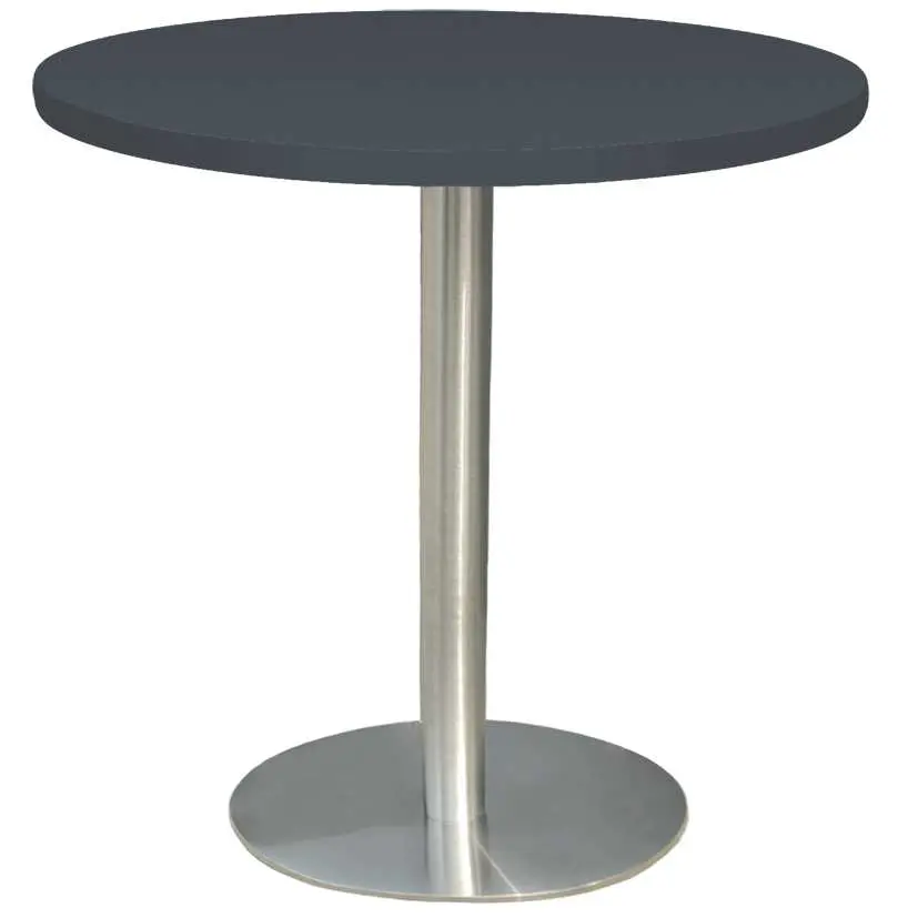 RC 500 - 4 stůl kulatý, deska pr.900 mm antracit (síla 25 mm), noha broušený nerez