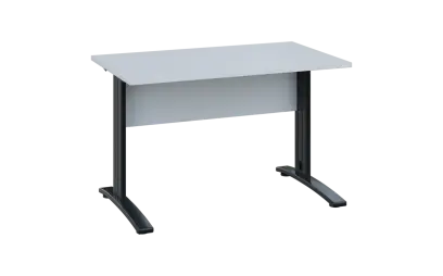 OPK 27 - 14 stůl kancelářský, kovová podnož černá, deska 25 mm, široký 1400 mm, bílá
