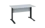 OPK 27 - 14 stůl kancelářský, kovová podnož černá, deska 25 mm, široký 1400 mm, bílá