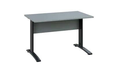 OPK 27 - 14 stůl kancelářský, kovová podnož černá, deska 25 mm, široký 1400 mm, šedá