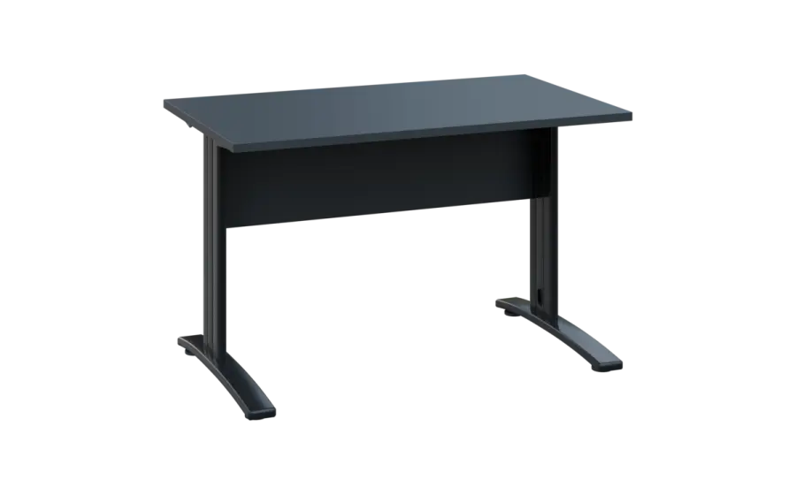 OPK 27 - 14 stůl kancelářský, kovová podnož černá, deska 25 mm, široký 1400 mm, antracit