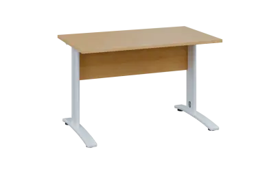 OPK 27 - 14 stůl kancelářský, kovová podnož bílá, deska 25 mm, široký 1400 mm, javor horský
