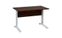OPK 27 - 14 stůl kancelářský, kovová podnož bílá, deska 25 mm, široký 1400 mm, ořech královský