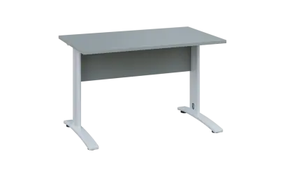 OPK 27 - 14 stůl kancelářský, kovová podnož bílá, deska 25 mm, široký 1400 mm, šedá