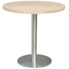 RC 500 - 4 stůl kulatý, deska pr.900 mm bříza irská (síla 25 mm), noha broušený nerez