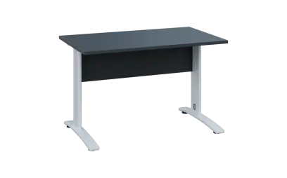 OPK 27 - 14 stůl kancelářský, kovová podnož bílá, deska 25 mm, široký 1400 mm, antracit