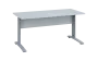OPK 27 - 16 stůl kancelářský, kovová podnož stříbrná, deska 25 mm, široký 1600 mm, bílá