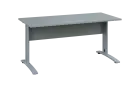 OPK 27 - 16 stůl kancelářský, kovová podnož stříbrná, deska 25 mm, široký 1600 mm, šedá