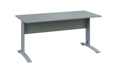 OPK 27 - 16 stůl kancelářský, kovová podnož stříbrná, deska 25 mm, široký 1600 mm, šedá