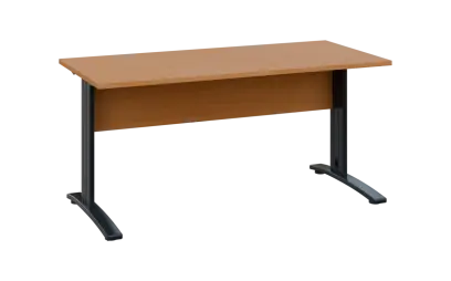 OPK 27 - 16 stůl kancelářský, kovová podnož černá, deska 25 mm, široký 1600 mm, buk royal