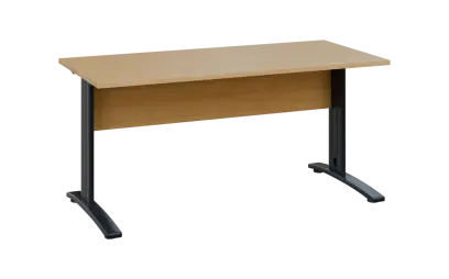 OPK 27 - 16 stůl kancelářský, kovová podnož černá, deska 25 mm, široký 1600 mm, javor horský