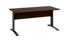 OPK 27 - 16 stůl kancelářský, kovová podnož černá, deska 25 mm, široký 1600 mm, ořech královský