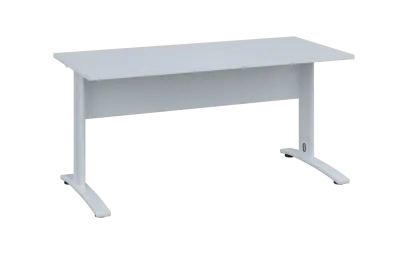 OPK 27 - 16 stůl kancelářský, kovová podnož bílá, deska 25 mm, široký 1600 mm, bílá