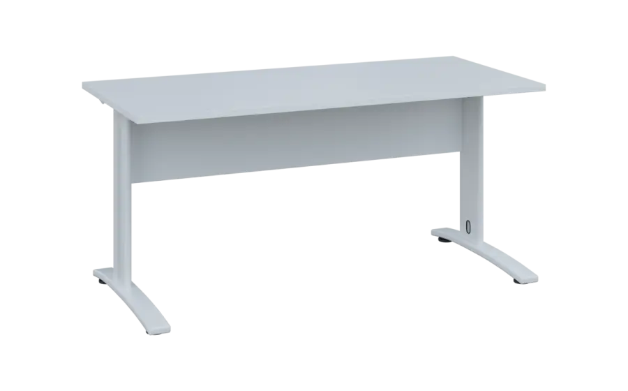 OPK 27 - 16 stůl kancelářský, kovová podnož bílá, deska 25 mm, široký 1600 mm, bílá