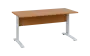 OPK 27 - 16 stůl kancelářský, kovová podnož bílá, deska 25 mm, široký 1600 mm, buk royal