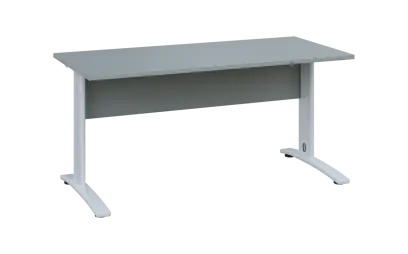 OPK 27 - 16 stůl kancelářský, kovová podnož bílá, deska 25 mm, široký 1600 mm, šedá