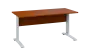 OPK 27 - 16 stůl kancelářský, kovová podnož bílá, deska 25 mm, široký 1600 mm, třešeň šumavská