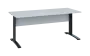 OPK 27 - 18 stůl kancelářský, kovová podnož černá, deska 25 mm, široký 1800 mm, bílá
