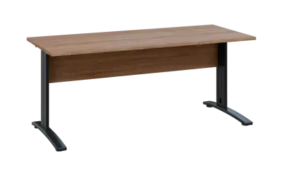 OPK 27 - 18 stůl kancelářský, kovová podnož černá, deska 25 mm, široký 1800 mm, dub bardolino