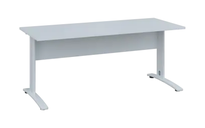 OPK 27 - 18 stůl kancelářský, kovová podnož bílá, deska 25 mm, široký 1800 mm, bílá