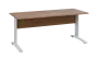 OPK 27 - 18 stůl kancelářský, kovová podnož bílá, deska 25 mm, široký 1800 mm, dub bardolino