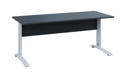 OPK 27 - 18 stůl kancelářský, kovová podnož bílá, deska 25 mm, široký 1800 mm, antracit