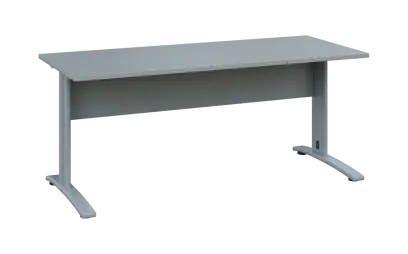 OPK 27 - 18 stůl kancelářský, kovová podnož stříbrná, deska 25 mm, široký 1800 mm, šedá