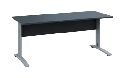 OPK 27 - 18 stůl kancelářský, kovová podnož stříbrná, deska 25 mm, široký 1800 mm, antracit