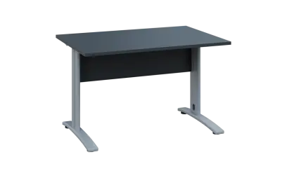 OPK 28 - 12 stůl kancelářský, kovová podnož stříbrná, deska 25 mm, široký 1200 mm, antracit