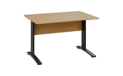 OPK 28 - 12 stůl kancelářský, kovová podnož černá, deska 25 mm, široký 1200 mm, javor horský