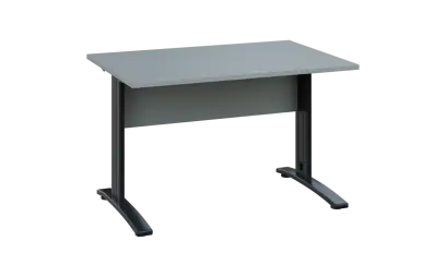 OPK 28 - 12 stůl kancelářský, kovová podnož černá, deska 25 mm, široký 1200 mm, šedá