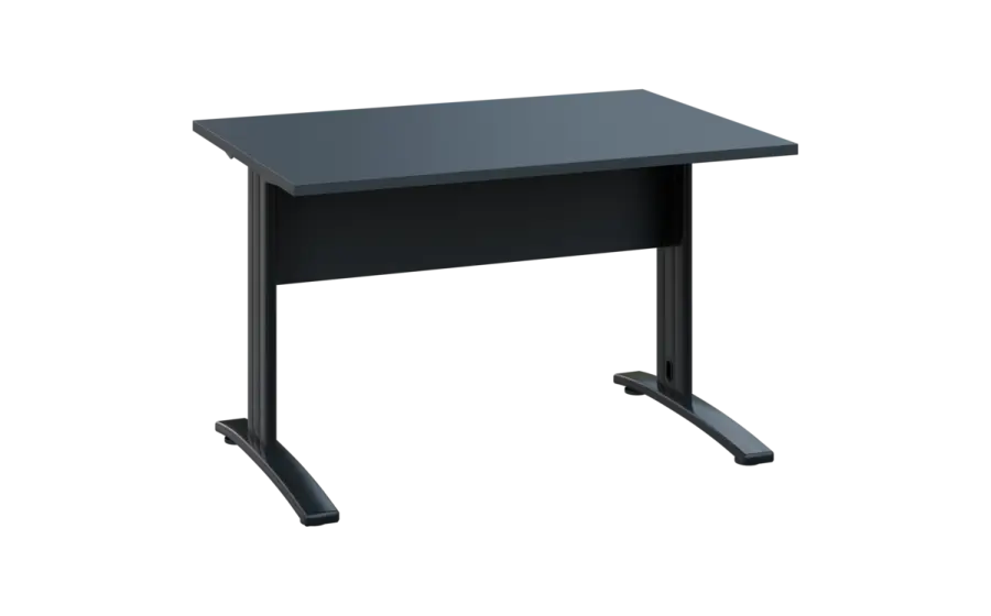 OPK 28 - 12 stůl kancelářský, kovová podnož černá, deska 25 mm, široký 1200 mm, antracit