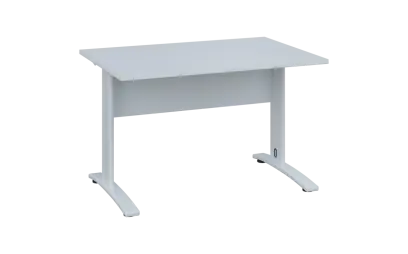 OPK 28 - 12 stůl kancelářský, kovová podnož bílá, deska 25 mm, široký 1200 mm, bílá
