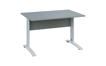 OPK 28 - 12 stůl kancelářský, kovová podnož bílá, deska 25 mm, široký 1200 mm, šedá