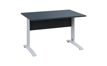 OPK 28 - 12 stůl kancelářský, kovová podnož bílá, deska 25 mm, široký 1200 mm, antracit