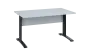 OPK 28 - 14 stůl kancelářský, kovová podnož černá, deska 25 mm, široký 1400 mm, bílá