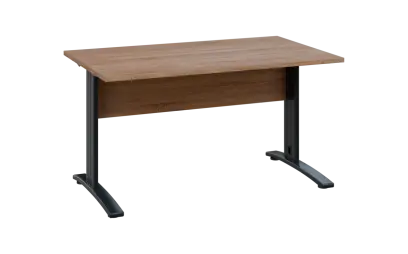 OPK 28 - 14 stůl kancelářský, kovová podnož černá, deska 25 mm, široký 1400 mm, dub bardolino