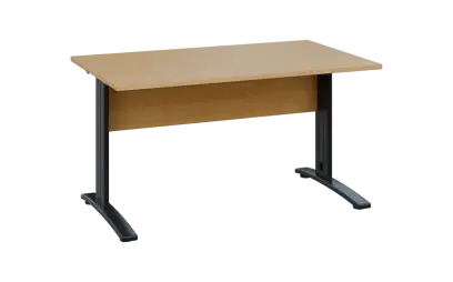 OPK 28 - 14 stůl kancelářský, kovová podnož černá, deska 25 mm, široký 1400 mm, javor horský