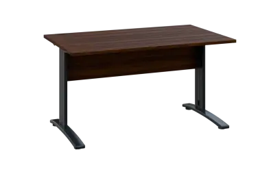 OPK 28 - 14 stůl kancelářský, kovová podnož černá, deska 25 mm, široký 1400 mm, ořech královský OPK 28 - 14 stůl kancelářský, kovová podnož černá, deska 25 mm, široký 1400 mm, ořech královský