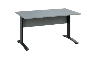 OPK 28 - 14 stůl kancelářský, kovová podnož černá, deska 25 mm, široký 1400 mm, šedá
