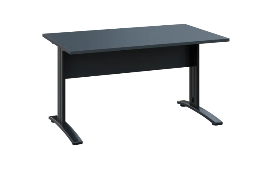OPK 28 - 14 stůl kancelářský, kovová podnož černá, deska 25 mm, široký 1400 mm, antracit