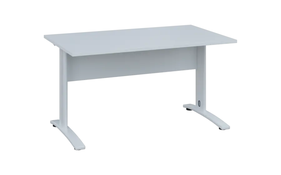 OPK 28 - 14 stůl kancelářský, kovová podnož bílá, deska 25 mm, široký 1400 mm, bílá